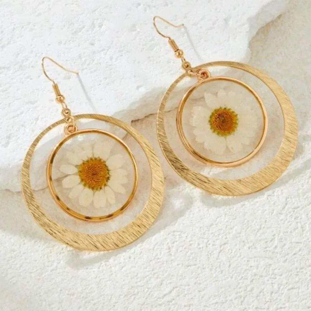 Bohemian flower earrings A977